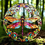 Dragonfly Suncatcher 8" Acrylic Window Hanging Decor 2D Flat Stained Glass Art