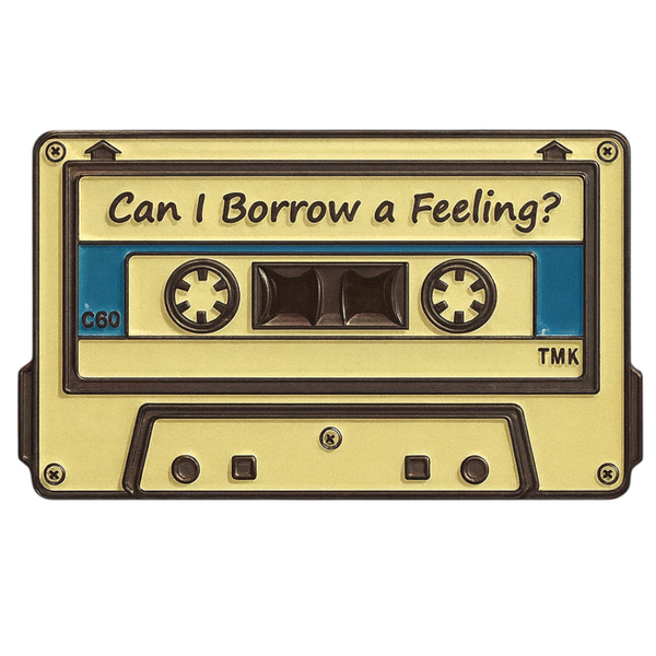Can I Borrow a Feeling Cassette Enamel Pin 2x3cm Retro Music Gift