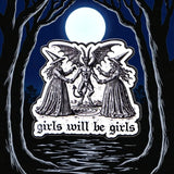 Gothic Witch Devil Ritual Enamel Pin Girls Will Be Girls Occult Brooch Jacket