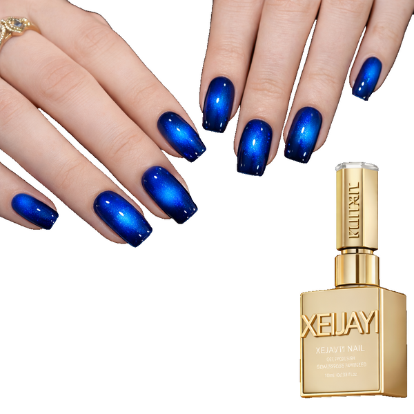 Royal Blue Cat Eye Gel Nail Polish Magnetic Glitter UV LED Soak Off