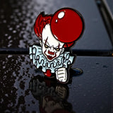 Pennywise IT Horror Clown Enamel Pin • Red Balloon Scary Collectible Badge