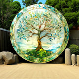 Tree of Life Suncatcher 8” Faux Stained Glass Window Hanging Spiritual Decor