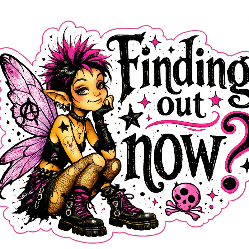 Finding Out Now Punk Fairy Sticker 4" BOPP Waterproof Vinyl Decal