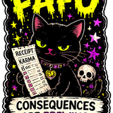 FAFO Black Cat Sticker Consequences Are Brewing 4” Waterproof Decal
