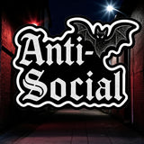 Anti-Social Bat Sticker - 4" BOPP Goth Grunge Alt Introvert Decal