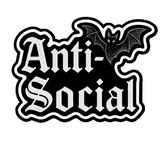 Anti-Social Bat Sticker - 4" BOPP Goth Grunge Alt Introvert Decal