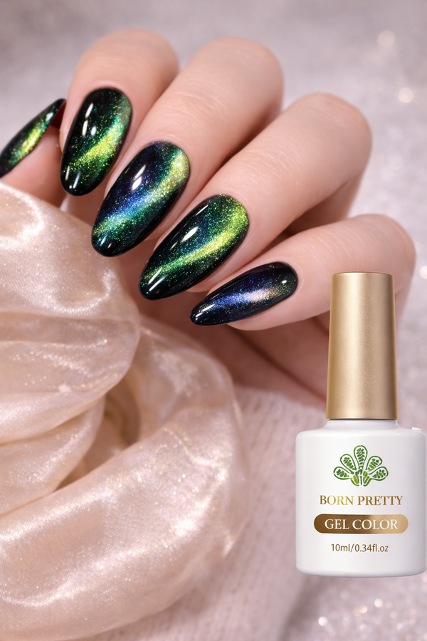 Cat Eye Gel Polish Black Green Blue Aurora Magnetic UV LED Born Pretty MY29