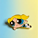 Bubbles Power Puff Girl Enamel Pin 2x1 in Cute Kawaii Collectible Gift