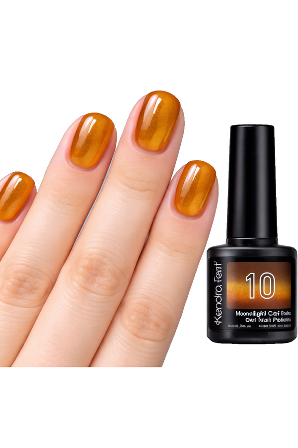 Kewoita Feanf #10 Amber Orange Moonlight Cat Eye Magnetic Gel Nail Polish 7ml
