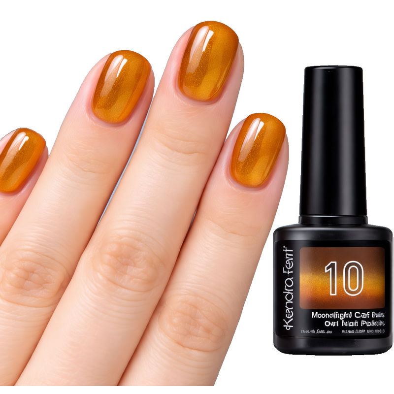 Kewoita Feanf #10 Amber Orange Moonlight Cat Eye Magnetic Gel Nail Polish 7ml