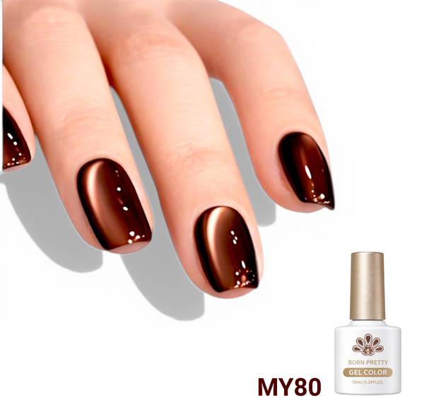 Born Pretty MY80 Dark Chocolate Cat Eye Magnetic Gel Nail Polish 10ml