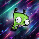 GIR Enamel Pin 1in Invader Zim Humor Cartoon Lapel Pin Backpack Accessory