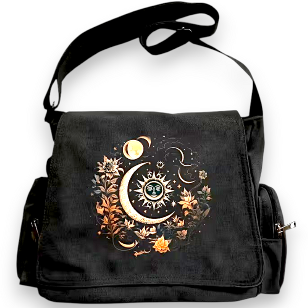 Gothic Celestial Messenger Bag Moon Witchy Crossbody Satchel Purse