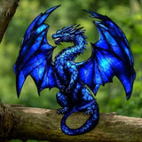 Majestic Blue Dragon Suncatcher Art
