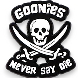 Goonies Never Say Die Enamel Pin Pirate Skull Retro Movie Badge