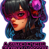 Glitch Reality Cyber Girl Waterproof Sticker 4 Inch Durable Decal Multicolor