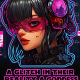 Glitch Reality Cyber Girl Waterproof Sticker 4 Inch Durable Decal Multicolor