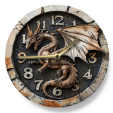 8 Inch Dragon Wall Clock Gothic Fantasy Decor Silent Quartz Gift for Halloween