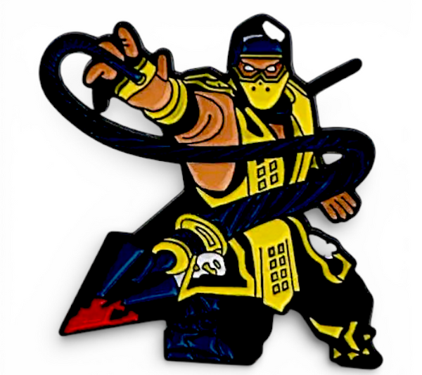 Mortal Kombat Scorpion Enamel Pin – Gaming Gift, Cosplay Collectible Accessory