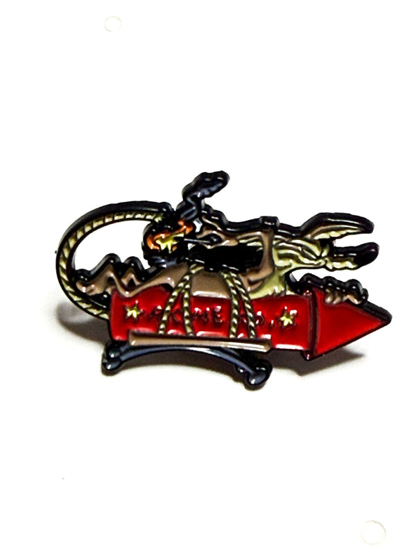 Wiley Coyote Rocket Enamel Pin | Retro Cartoon Collectible for Fans