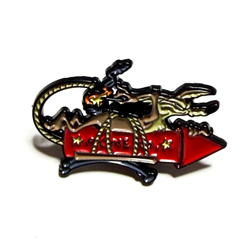 Wiley Coyote Rocket Enamel Pin | Retro Cartoon Collectible for Fans