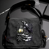 Gothic Raven Crossbody Bag Black Punk Crow Shoulder Purse Alt Fashion