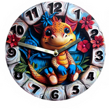 Cute Dragon Wall Clock 12" Kids Fantasy Decor Nursery Playroom Clock