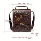 Steampunk Gear Crossbody Bag for Women – Vintage Satchel for Cosplay & Daily Use