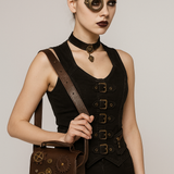 Steampunk Gear Crossbody Bag for Women – Vintage Satchel for Cosplay & Daily Use