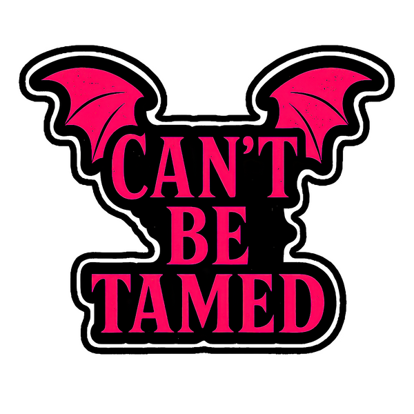 Can't Be Tamed Sticker - 4" BOPP Pink Devil Wings Alt E-Girl Decal