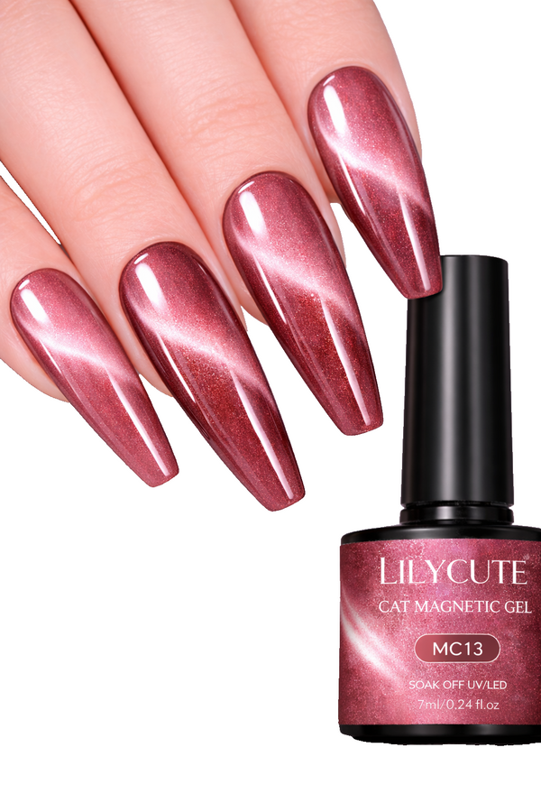 Cat Eye Gel Polish Pink Rose Magnetic UV LED Soak Off LILYCUTE MC13 7ml