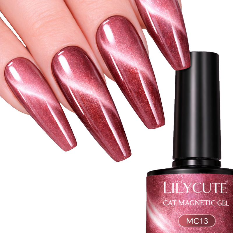 Cat Eye Gel Polish Pink Rose Magnetic UV LED Soak Off LILYCUTE MC13 7ml