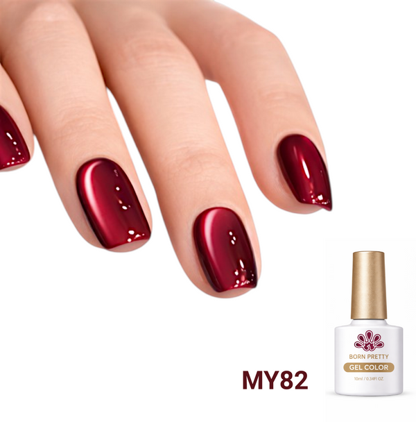 Born Pretty MY82 Berry Red Cat Eye Magnetic Gel Nail Polish 10ml Deep Crimson