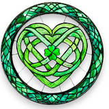 Acrylic Celtic Heart Shamrock Suncatcher 7.9 in Faux Stained Glass Window Art