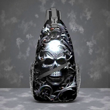 Black Gothic Skull Sling Bag 14.5" Crossbody Chest Pack for Men Women Punk Style