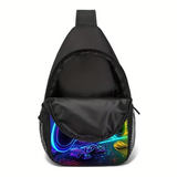 Game King Sling Bag 12.5 Inch Crossbody Chest Backpack Gaming Design Multicolor