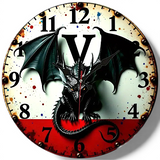 Black Dragon Wall Clock 10 Inch Silent Gothic Decor for Bedroom and Living Room