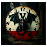 Black Dragon Wall Clock 10 Inch Silent Gothic Decor for Bedroom and Living Room