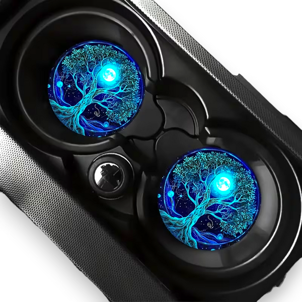 Tree of Life Car Coasters 2pc Celestial Cup Holder Insert Auto Decor