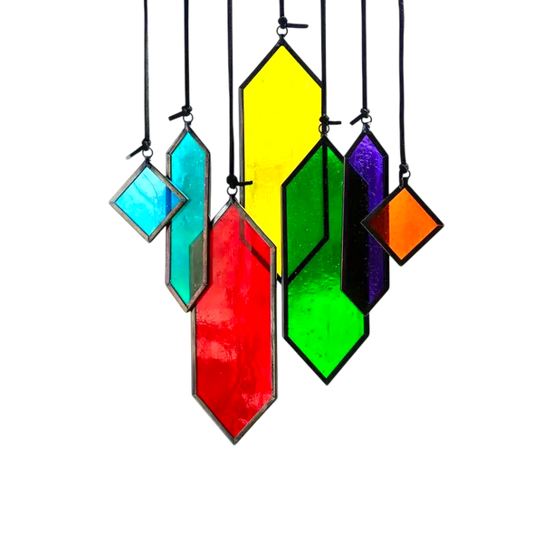 7pc Stained Glass Rainbow Sun Catcher Colorful Window Hanging Decor Gift