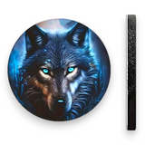 Blue Eyes Wolf Car Coasters 2pc Glowing Animal Cup Holder Insert