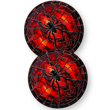Spider Web Car Coasters 2pc Gothic Cup Holder Insert Halloween Decor