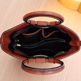 Vintage Embossed Floral Tote Bag Women's Faux Leather Gradient Handbag Purse