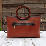 Vintage Embossed Floral Tote Bag Women's Faux Leather Gradient Handbag Purse
