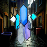 7pc Blue Stained Glass Sun Catcher Modern Window Garden Decor Gift