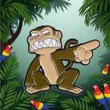 Funny Angry Monkey Enamel Pin Rude Pointing Ape Meme Brooch Backpack Hat Jacket