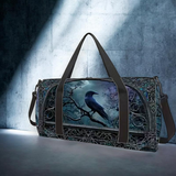 Gothic Raven Duffel Bag Crow Castle Dark Fantasy Travel Gym Overnight