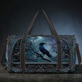 Gothic Raven Duffel Bag Crow Castle Dark Fantasy Travel Gym Overnight