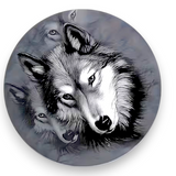 White Wolf Car Coasters 2pc  Animal Cup Holder Insert