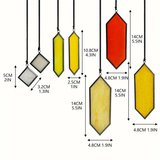 7pc Yellow Stained Glass Sun Catcher Geometric Window Hanging Decor Gift